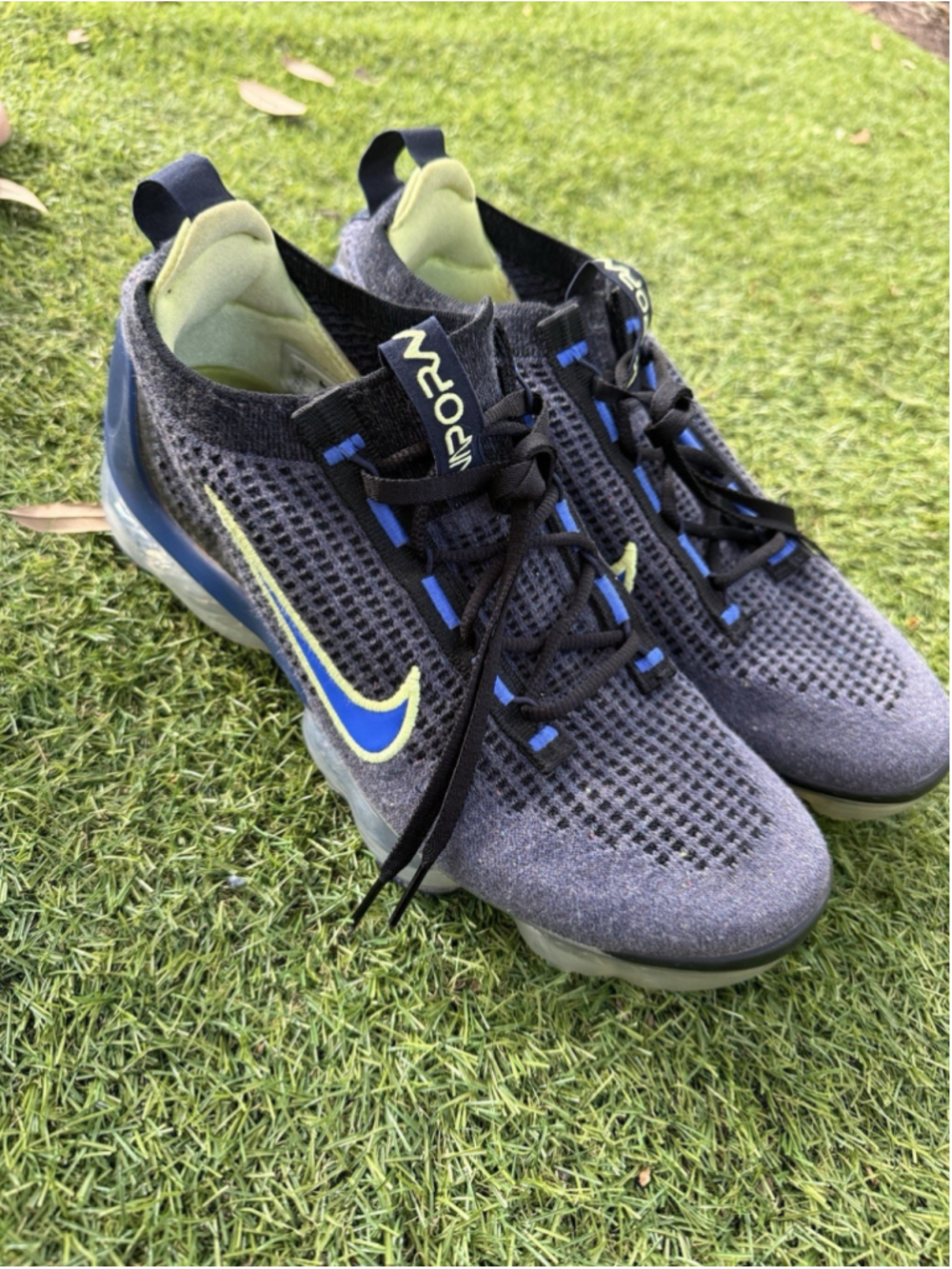 Nike Air VaporMax 2021 Flyknit Obsidian Light Lemon Twist DH4085-400 Men's 9 - Picture 4 of 11